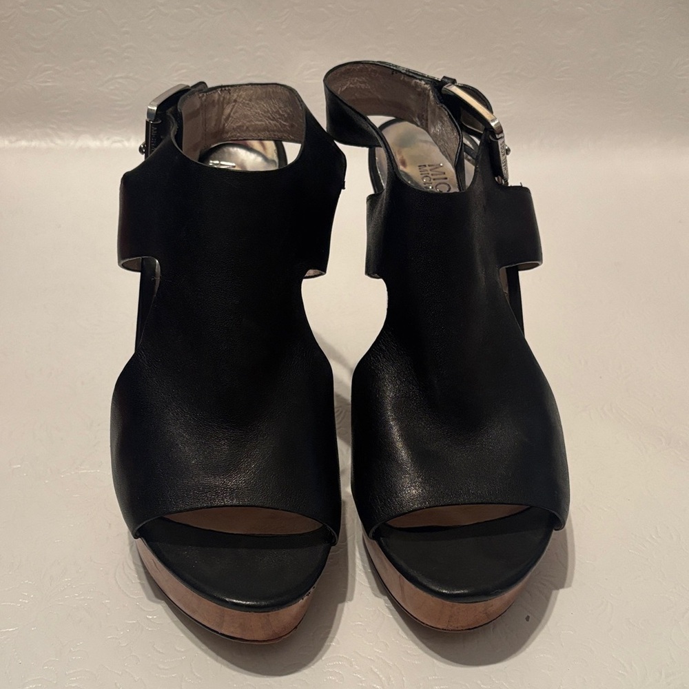 Michael Kors Black Wedge Sandals